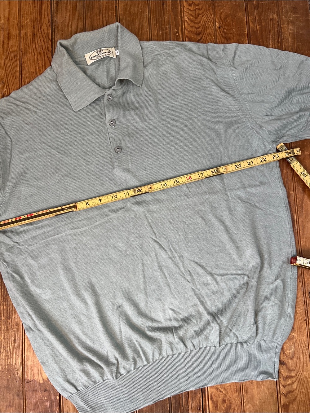 Pronto Uomo Men's Polo Knit Shirt in Light green-Grey size large - Picture 3 of 7